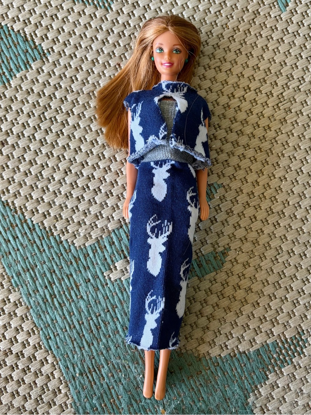 Classic Barbie Doll With Long Cinnamin Blonde Hair & Sassy Reindeer Outfit